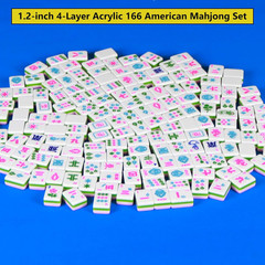 Pink 4 Layer Mahjong Set 166 American Mahjong Set 1.2-Inch Acrylic Mahjong Tile