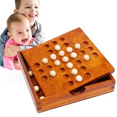 Wooden Solitaire Traditional Board Game Marble Child Classic Educational Toy