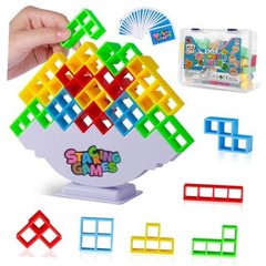 Tetra Tower Stacking Blocks Game, Board Games for Families, Parties, 48Pcs