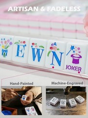 Hyzyey Mahjong Tile Set 1.2 160 Acrylic Engraved American Mah Jongg Game Tiles