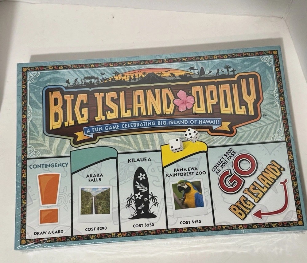Big Island-Opoly Big Island of Hawaii Board Game 8+ Late For The Sky New Sealed