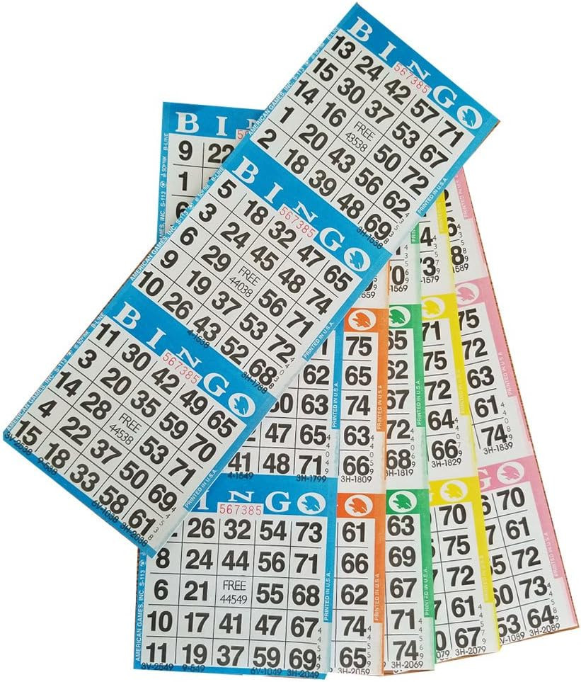 Bingo Paper Game Cards – 3 Cards – 5 Sheets – 100 Books of 5 Sheets
