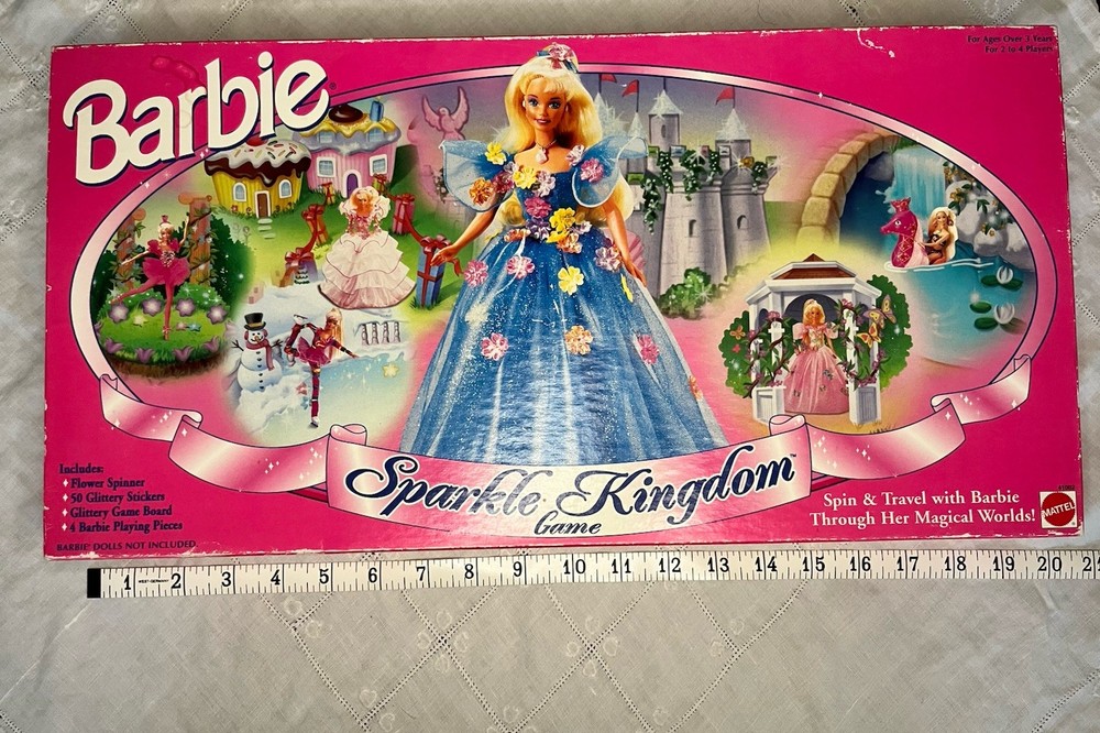 VINTAGE 1996 Mattel Barbie Sparkle Kingdom Board Game PRINTED IN USA
