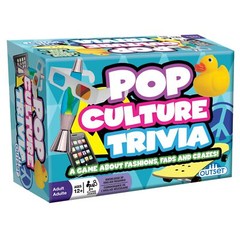Pop Culture Trivia Game Black White Red Family Fun for Ages 12 and Up
