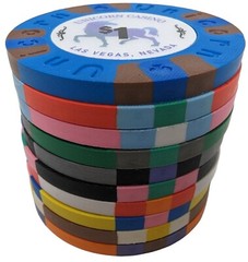 DA VINCI Unicorn Casino All Clay Poker Chip Collection of 10 chips