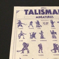 Vintage Talisman Board Game 2nd Edition Official Miniatures Advertisement Sheet