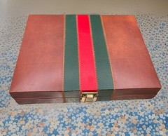 Small Travel Size Backgammon Complete Set Brown Magnetic 8.5”x6.5” Faux Leather