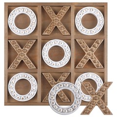 Tic Tac Toe Game 10.6 Inch Rustic Wood Board Game Coffee Table Games Tic Tac …