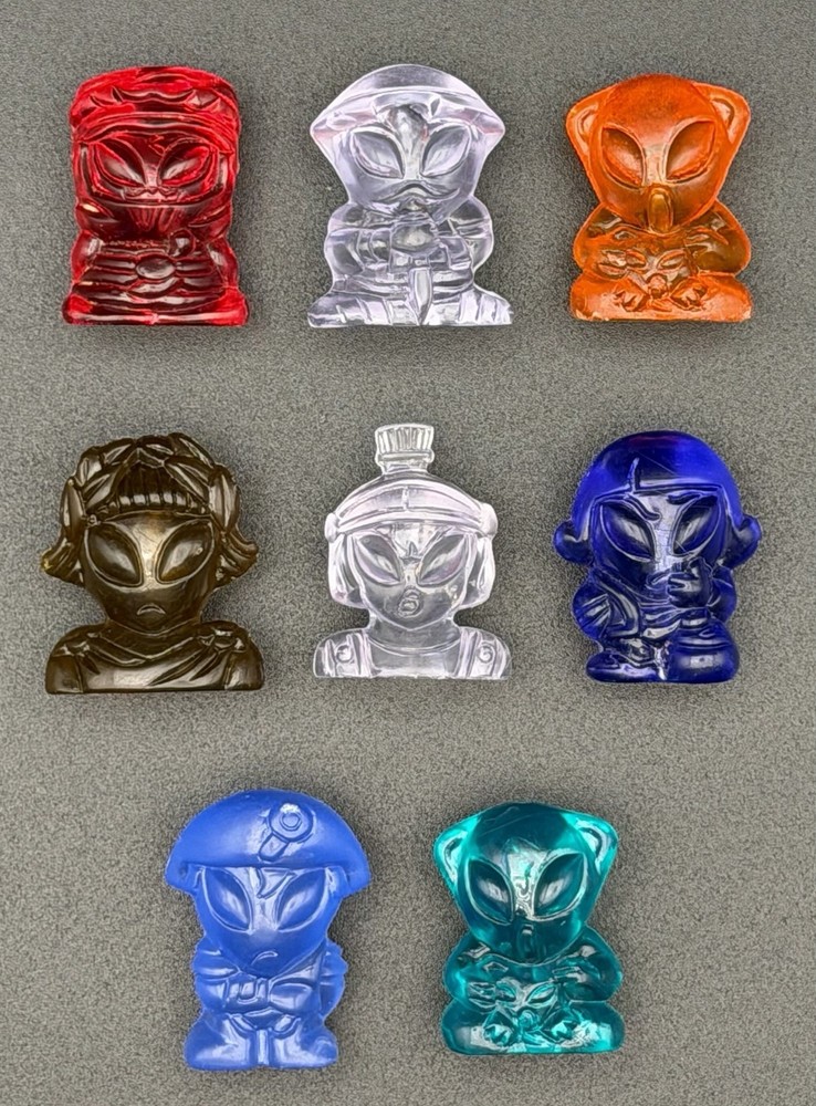 Lot 8 Jelly Classic Crazy Bones Aliens Europe Unpainted Damaged 1990s