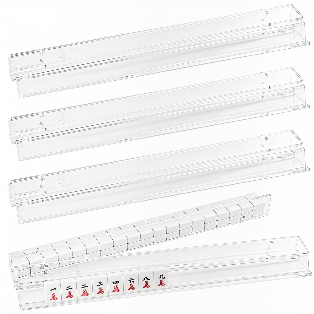 magic sewing machine Acrylic Mahjong Racks with Magnetic Pushers, Set of 4 Cl…