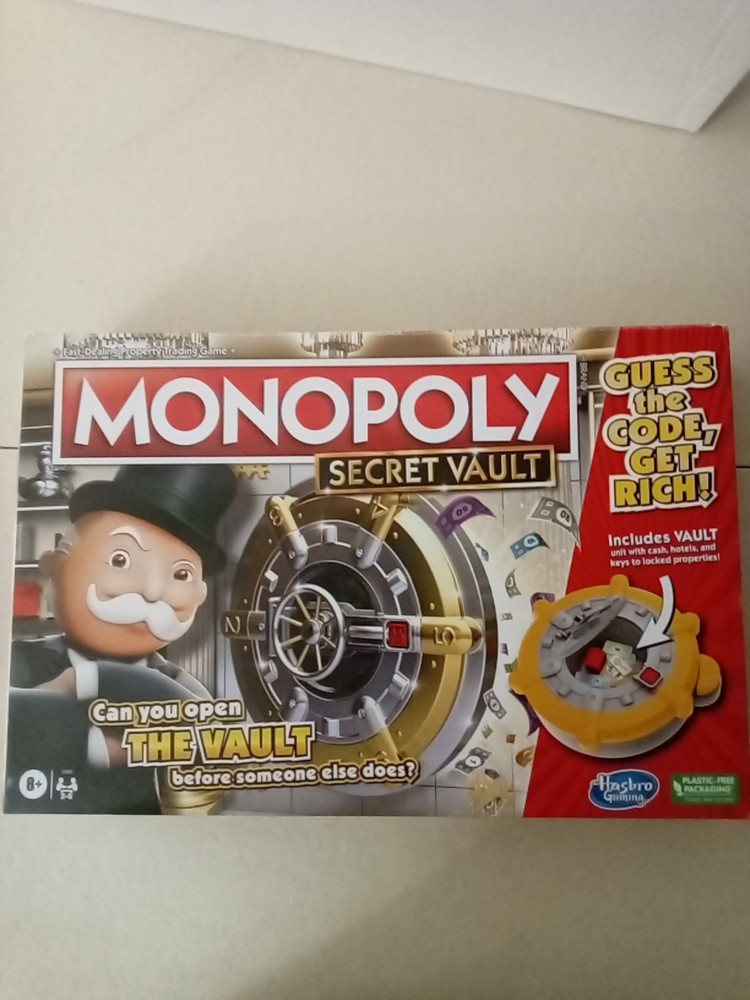 MONOPOLY Secret Vault Board Game for Kids Ages 8 – Up, Family Fun Complete Game