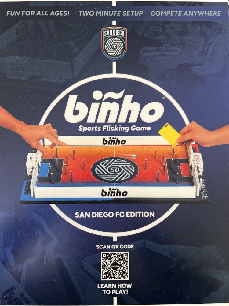 Binho Sports Flicking Game San Diego FC Soccer Pinball Board Game New