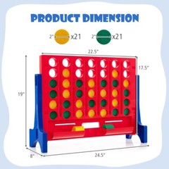 Giant Connect 4 Jumbo Game Play Set Family Outdoor w/Carrying Bag & Storage Tray