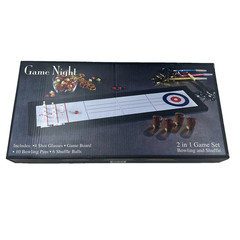 Game Night Tabletop Bowling & Shuffleboard Drinking Game Party Bar Set