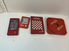 4 Vintage Travel Games Trouble Checkers Pocket Waterfuls
