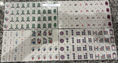 New Sealed American Mahjong Tile Set 160 Tiles Blue Asian Garden Floral Design
