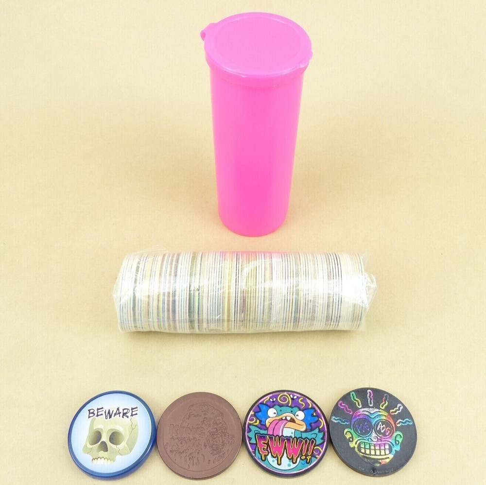 100 Pogs + 4 Slammers + Pog Tube 1990s Retro Nostalgia! Pog Game Ready To Play