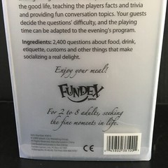 Trivia Game SYBARIT 2400 Questions Food Drink Customs Etiquette by Fundex NEW