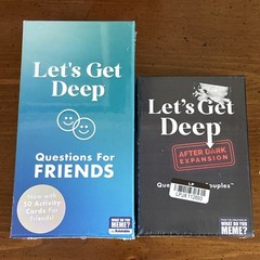 Let’s Get Deep Questions for Friends, Couples Game w/Expansion Pack New in Box