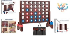 Giant Wooden Connect Four Game Indoor Outdoor Teen Kids 22×26 Inches