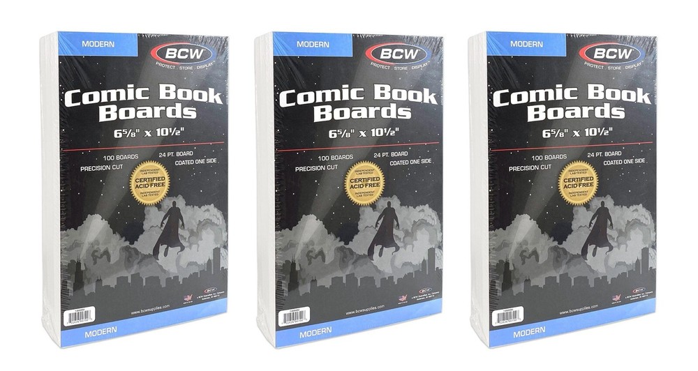 300 BCW Current Comic Backing Backer Boards 6 5/8 x 10 1/2 ” Long Term Storage