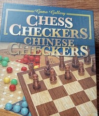 Game Gallery 2in1 Chess Checkers Chinese Checkers Board Game Set NIB