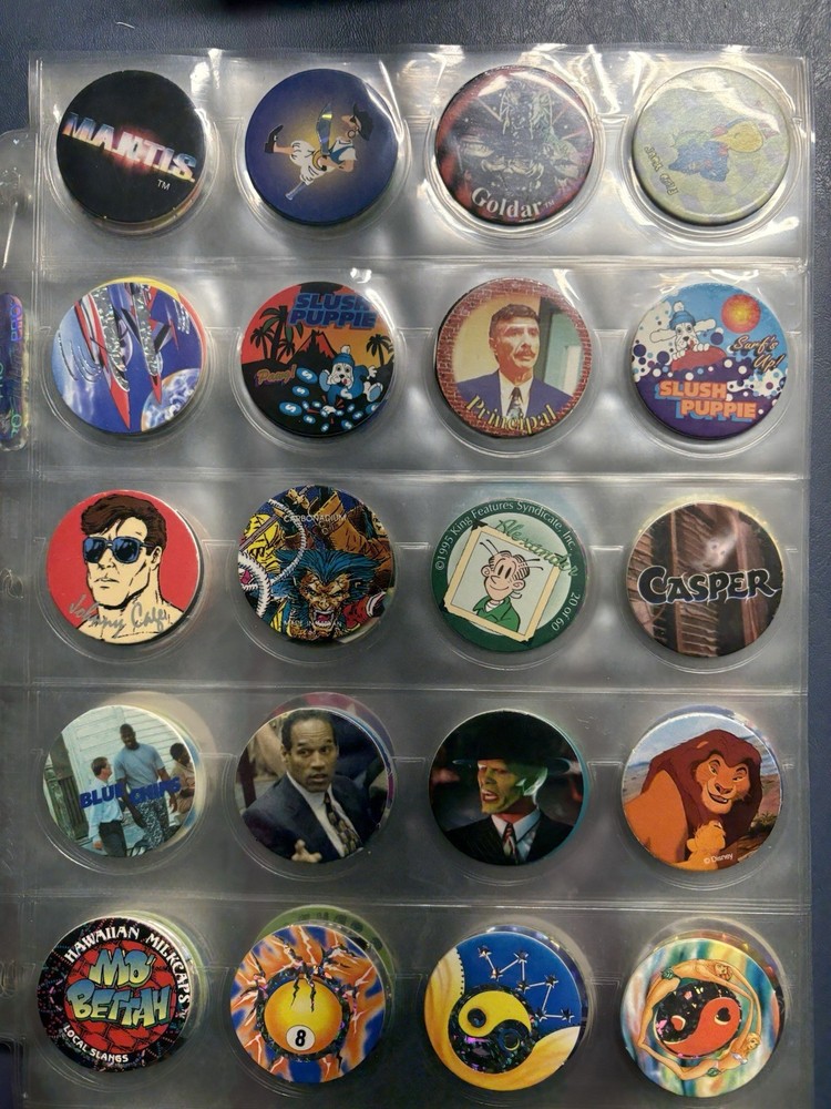 Collection Of Pogs And Slammers 335 Pogs And Slammers – 21 Plastic 9 Metal Slamm