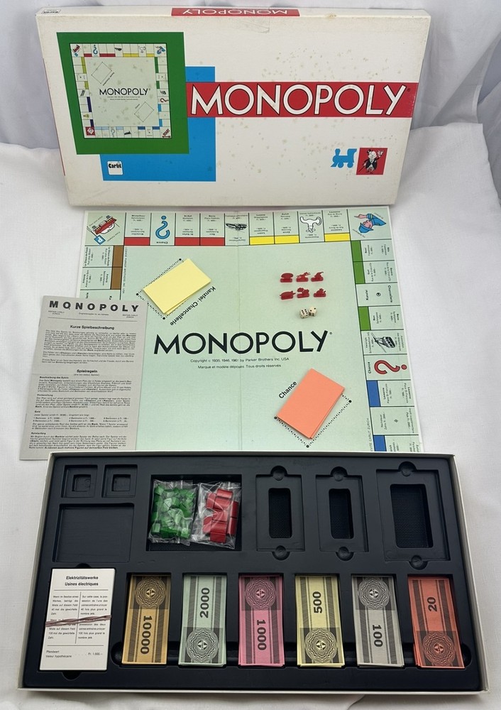 1961 Monopoly Game Switzerland Edition Complete in Great Condition FREE SHIPPING