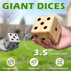Ropoda 3.5 Giant Wooden Yard Dice Set For Outdoor Fun Barbeque Party Events