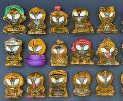 Full Set of 60 Hielocos Coca-Cola Aliens & Bad Aliens Amber & Blue Rare Mexico