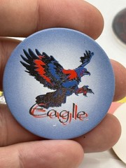 Vintage 90’s Pog Milk Cap * Silver FOIL * Eagle * Red, White & Blue KOREA!