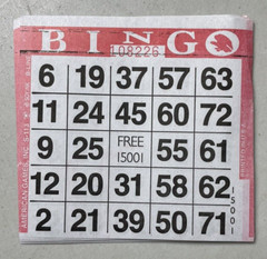 600 PAPER Bingo Cards by American Games Square 1 On Single Sheets 6 Asst Colors