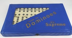 Vintage Double Six Domino’s Set 28 Pieces Green Travel Snap Pack Compact SEALED