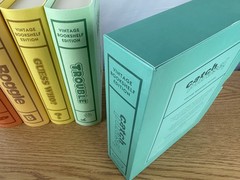 Vintage Linen Bookshelf Game 5 Pack with Guess Who WS Game Company Open Box