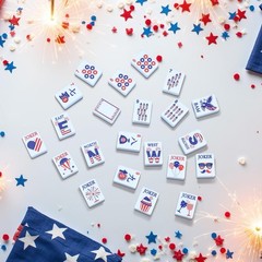 Arrowbash 160 Pcs American Mahjong Tiles Set 1.2 Inch Mah Jong Game Pieces wi…