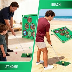 34 Pcs 3-in-1 Battle Golf Game Set with Stand & Club, Jumbo 32″ x32“ Chipping…