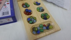 CARDINAL SOLID WOOD FOLDING MANCALA GAME w/ METAL TIN –