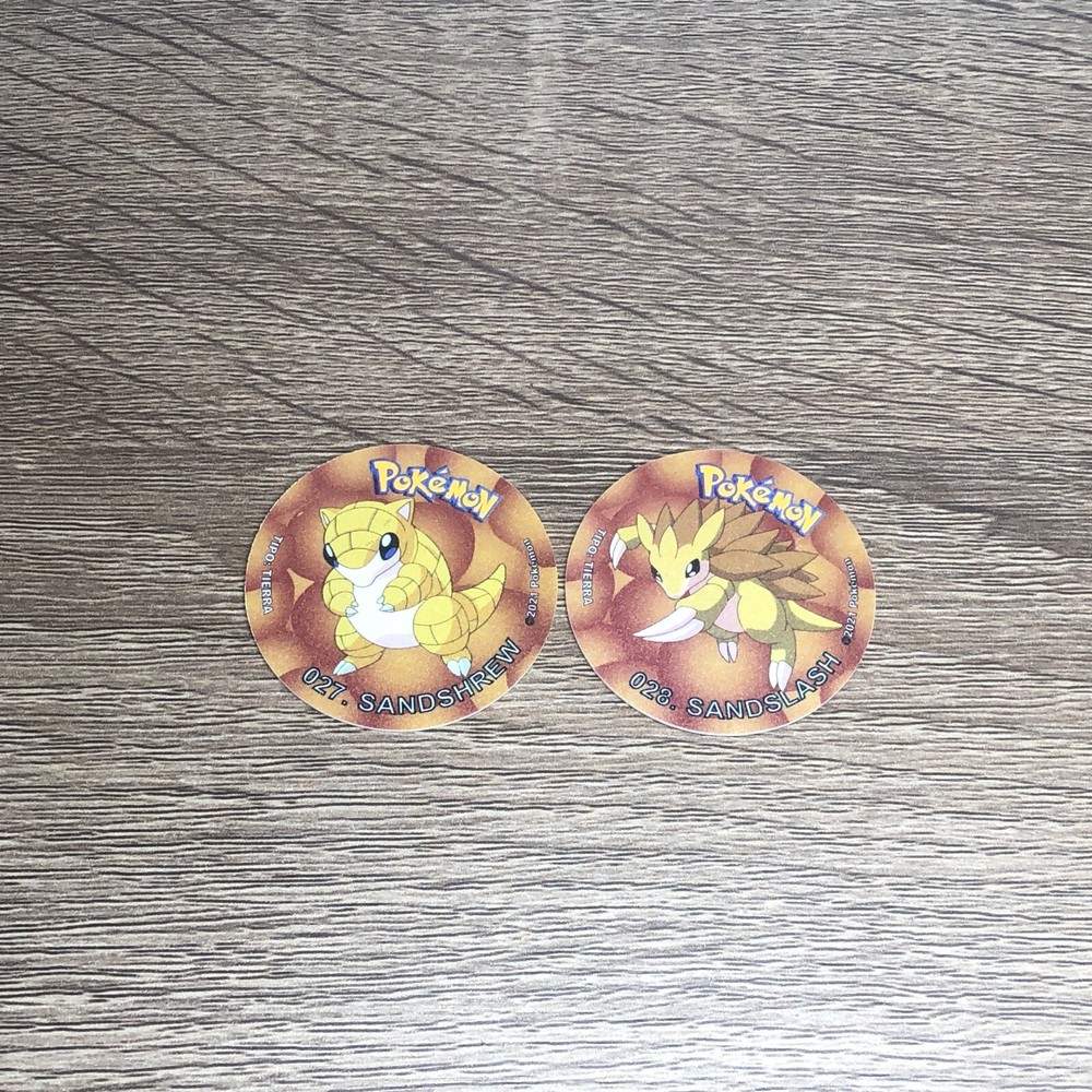 Pokemon Pogs Lot Sandshrew Sandslash Tazos Sabritas Nintendo 2021 Mexico 2