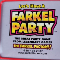 Farkel Party Dice Game Complete w. score cards & instructions original metal box