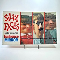 1968 Silly Faces Toy Funhouse Mirror Mustache Original Box Directions Fantastic