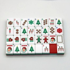 160 Christmas-themed American Mahjong set 4-layer acrylic American Mahjong tiles