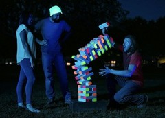 Giant Glowing Tumbling Tower Game Wooden Blocks Outdior Fun