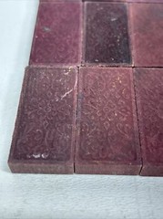 Lot Of 24 Vintage Dominoes Floral Design Cedar?