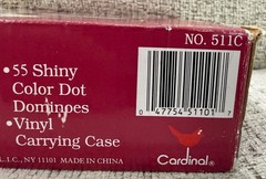 Cardinal Premier Double Nine Jumbo Color Dot Dominoes Set Vinyl Case NEW