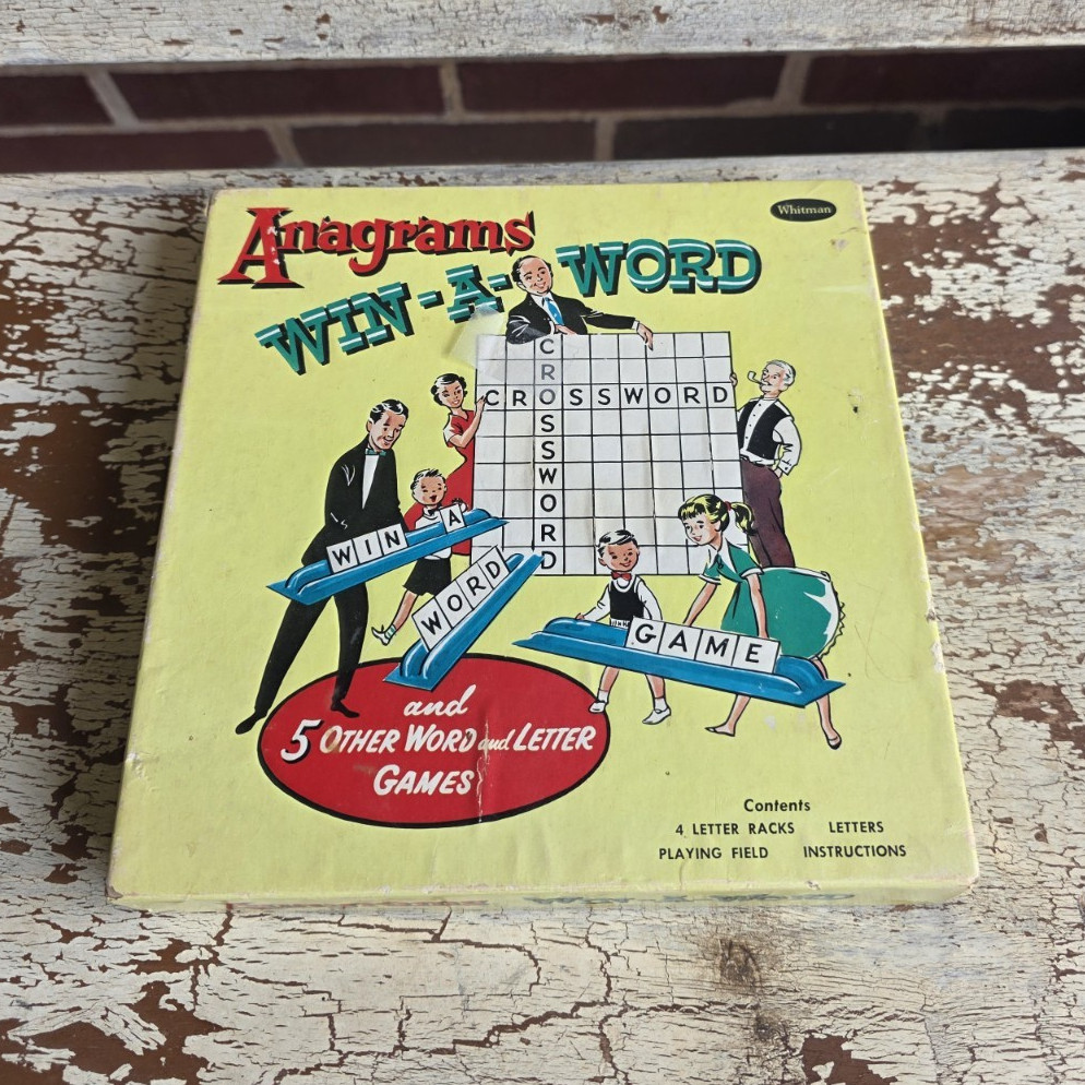 Whitman Win-A-Word Anagrams Word Game Complete Vintage 1964 2+ Players 8-11