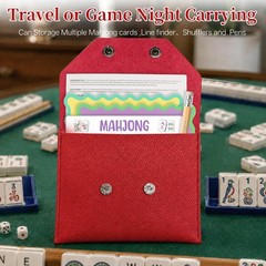 Leather Mahjong Card Sleeve Holder, 7×5.5 Inch Magnetic Closure Protective Ca…