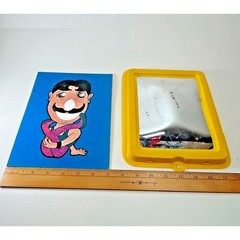 1968 Silly Faces Toy Funhouse Mirror Mustache Original Box Directions Fantastic