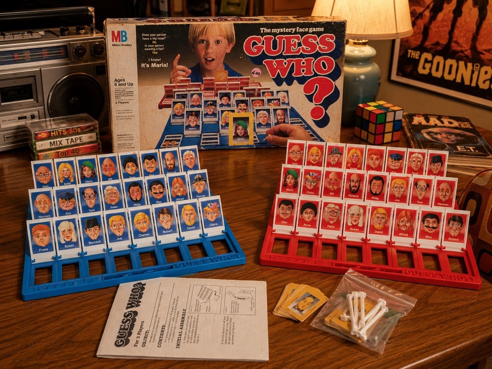 Vintage MB Guess Who? Board Game Complete 1987 Milton Bradley Classic w/ Box