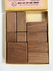 Vintage Drueke Blue Chip Game Co. Dad’s Puzzle Handcrafted Walnut Blocks