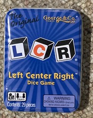 The Original LCR Left Center Right Dice Game Blue Tin George & Company NEW (H)